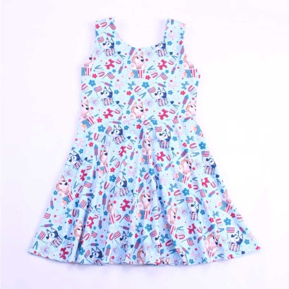 Disney 4th of July girls toddler twirl dress bluey